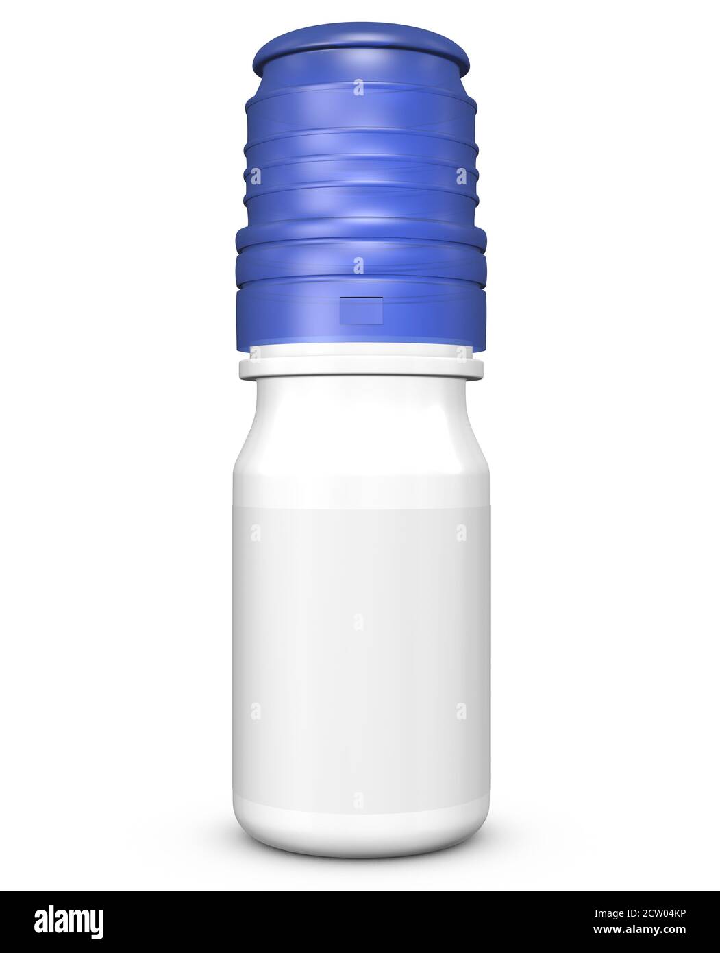 Realistische 3D Gleitmittel Augentropfen Flasche Mock Up Template auf Weißer Hintergrund.3D-Rendering,3D-Illustration.Kopierbereich Stockfoto