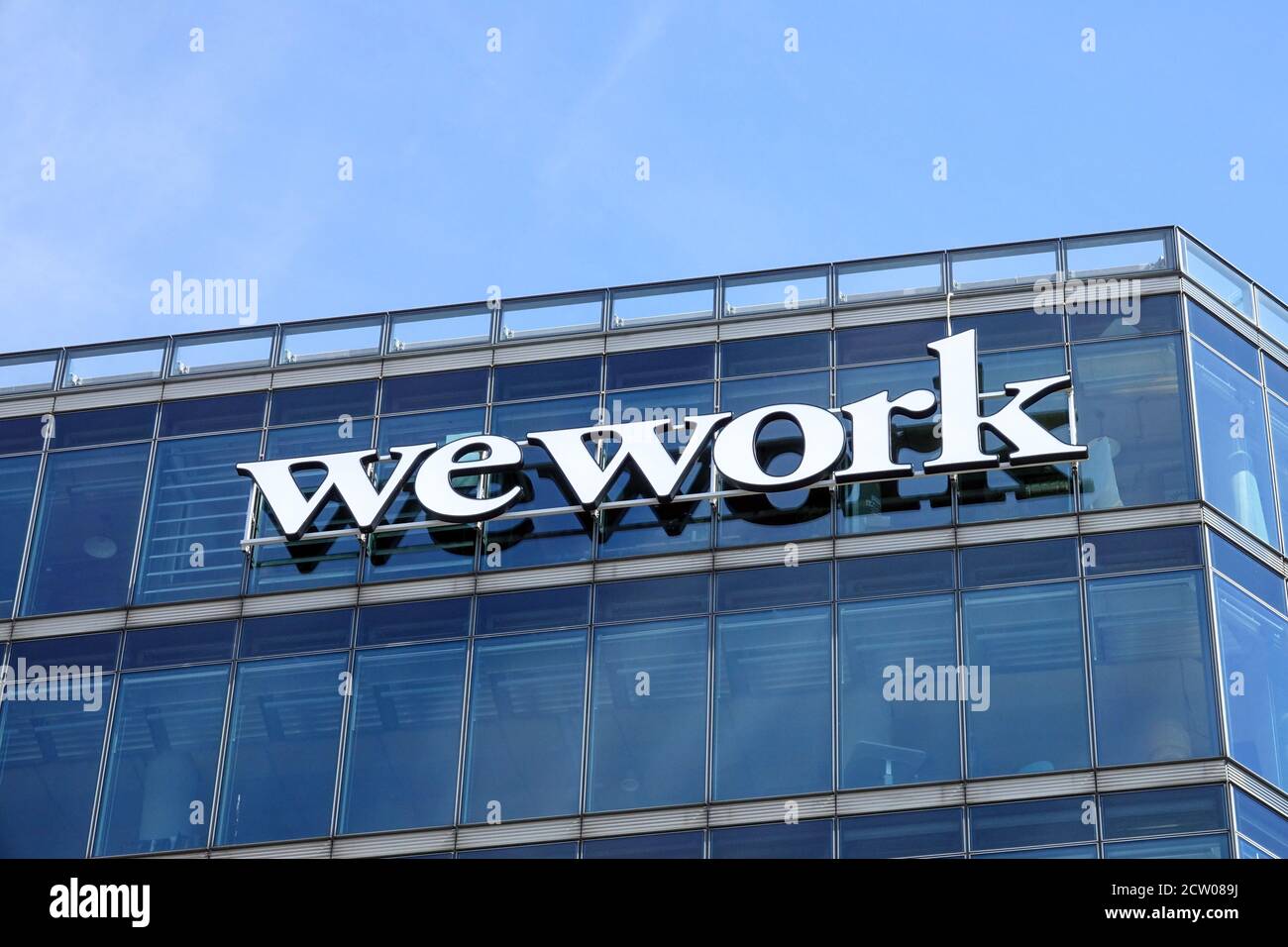 WeWork Logo Berlin Stockfoto