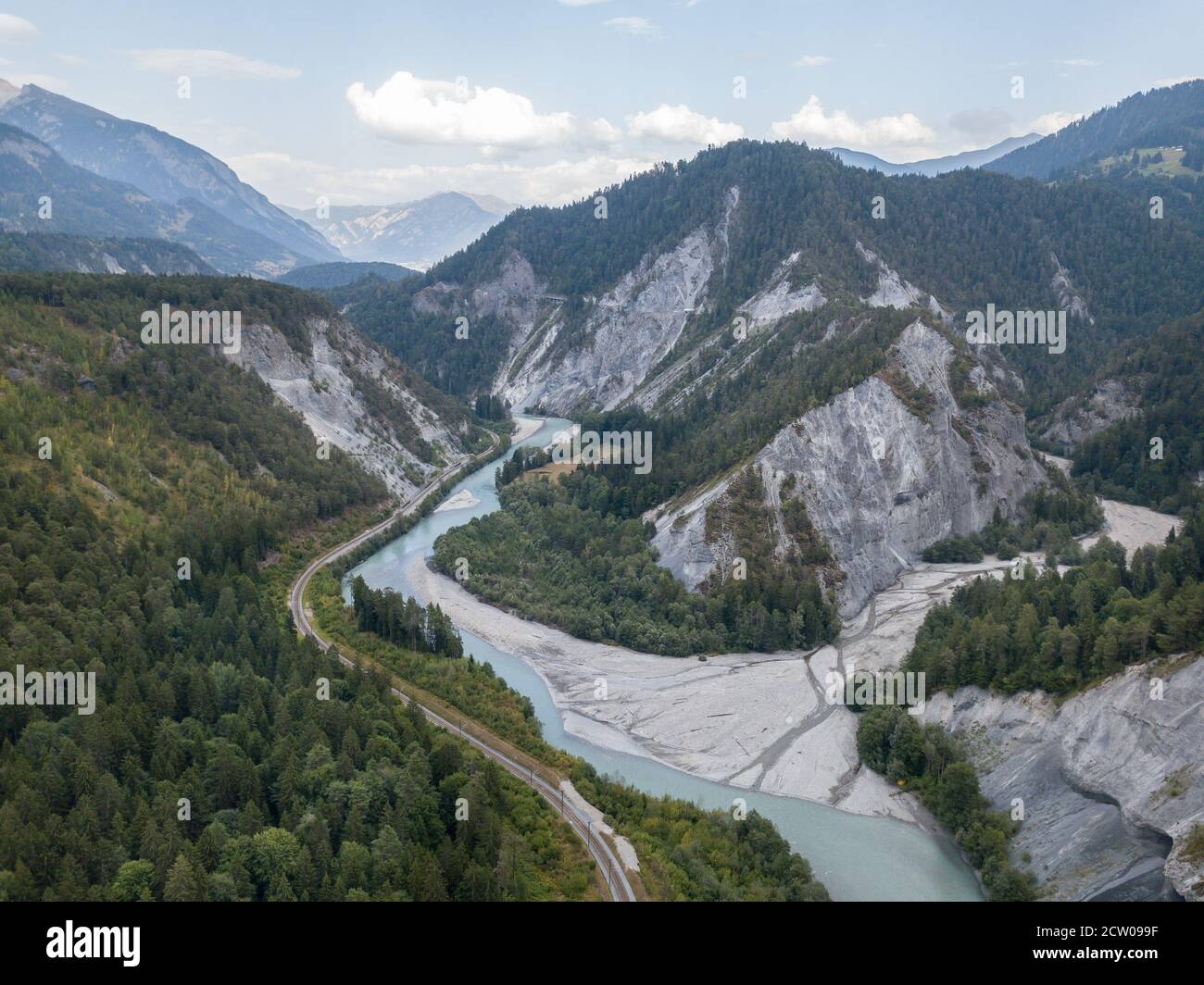 Rheintal bei versam safien Stockfoto