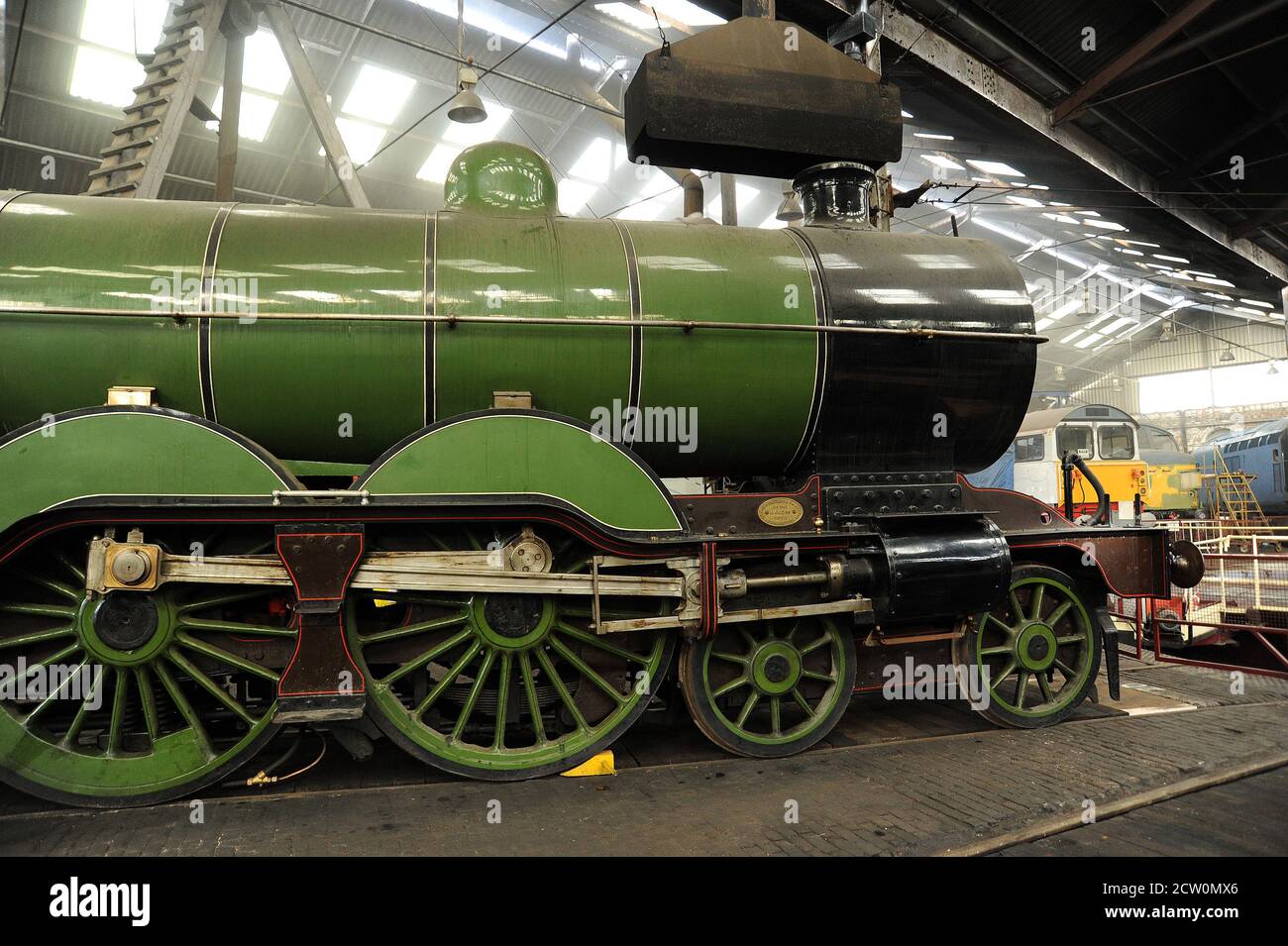 G.N.R. '251' im Barrow Hill Roundhouse. Stockfoto