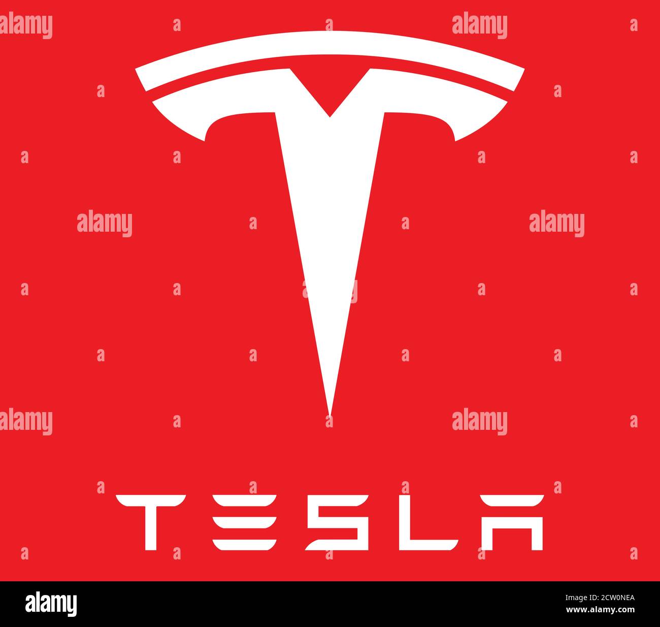 Tesla logo Stockfoto