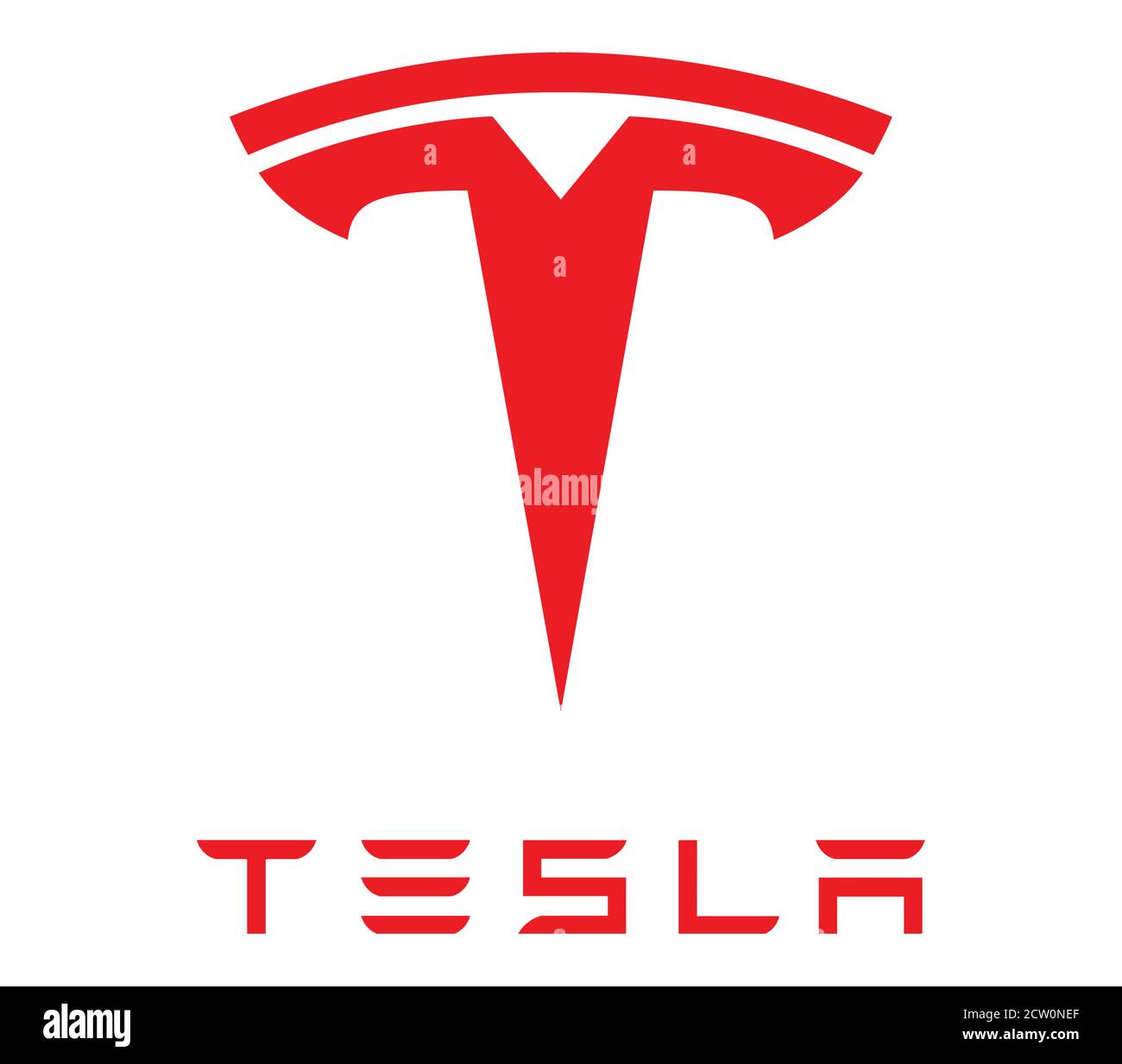Tesla logo Stockfoto