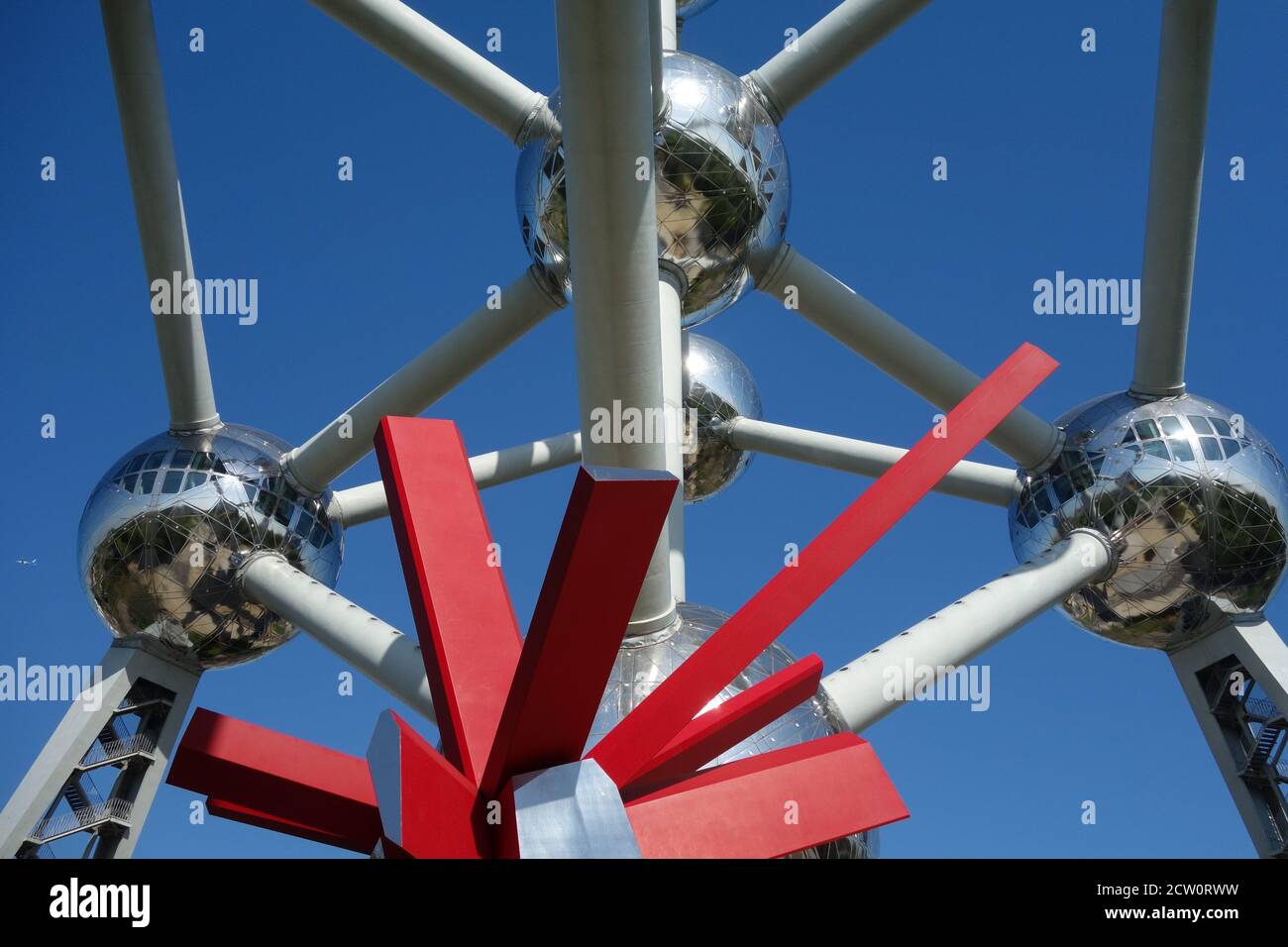 Brüssel, abstrakte Atomium-Statue Stockfoto