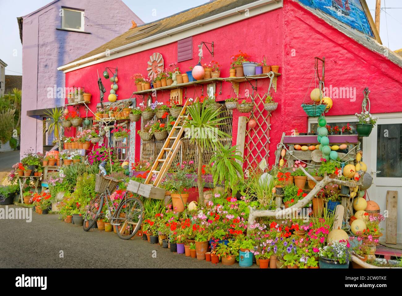 Character Cottage in Lizard Village, Cornwall, England. Stockfoto