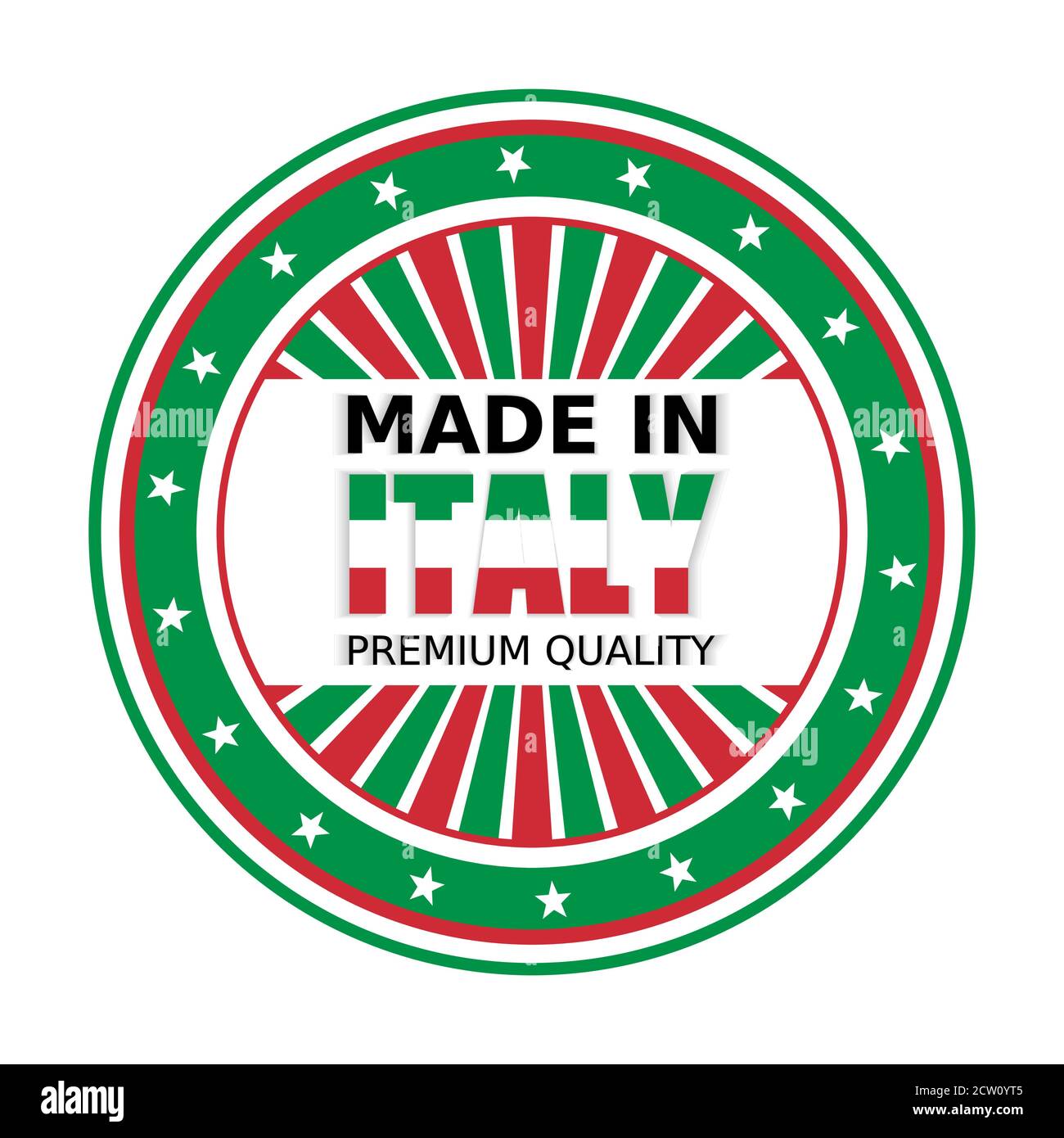 Vektorgrafik, Made in Italy, Premium Qualität. Perfekt für jeden Einsatz. Stock Vektor