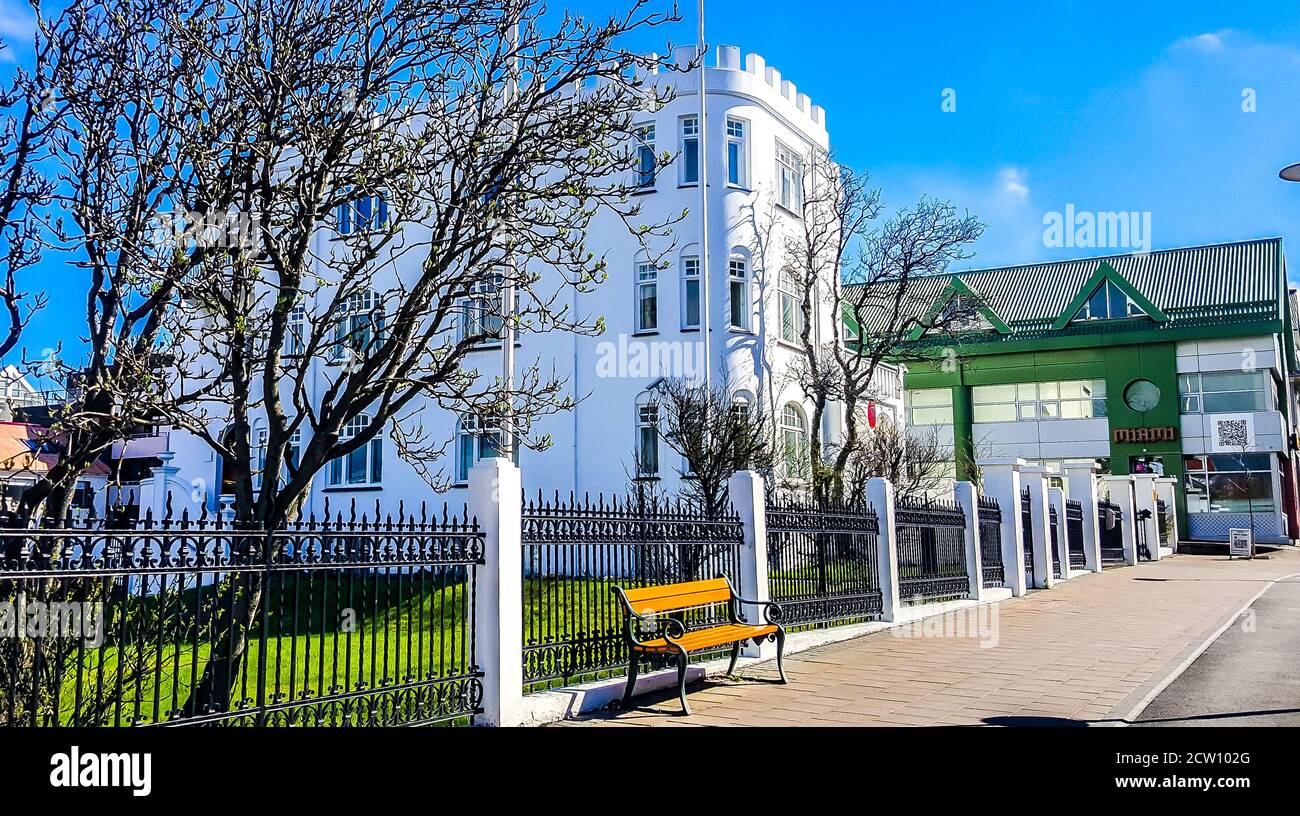 Die dänische Botschaft in Reykjavik, Island. Stockfoto