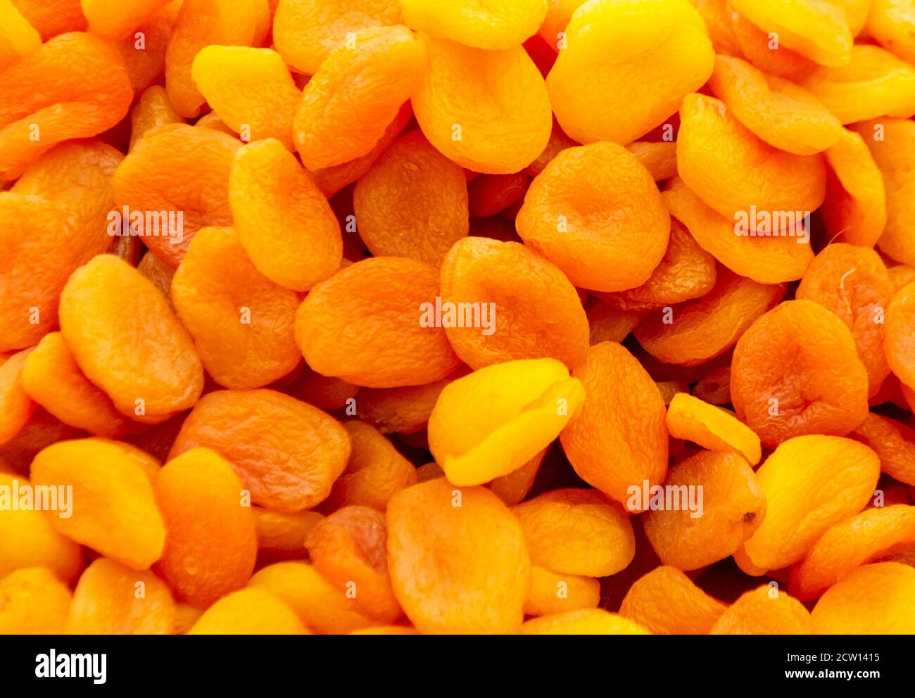 Köstliche getrocknete Aprikosen Obst Hintergrund auf dem Markt Stockfoto