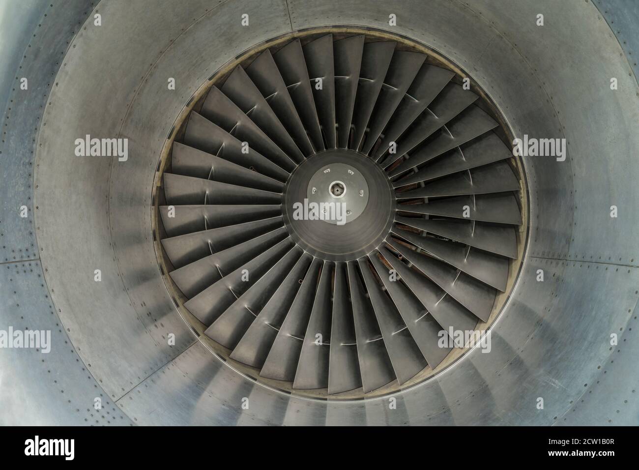 Motorlüfter eines Flugzeugs Stockfoto