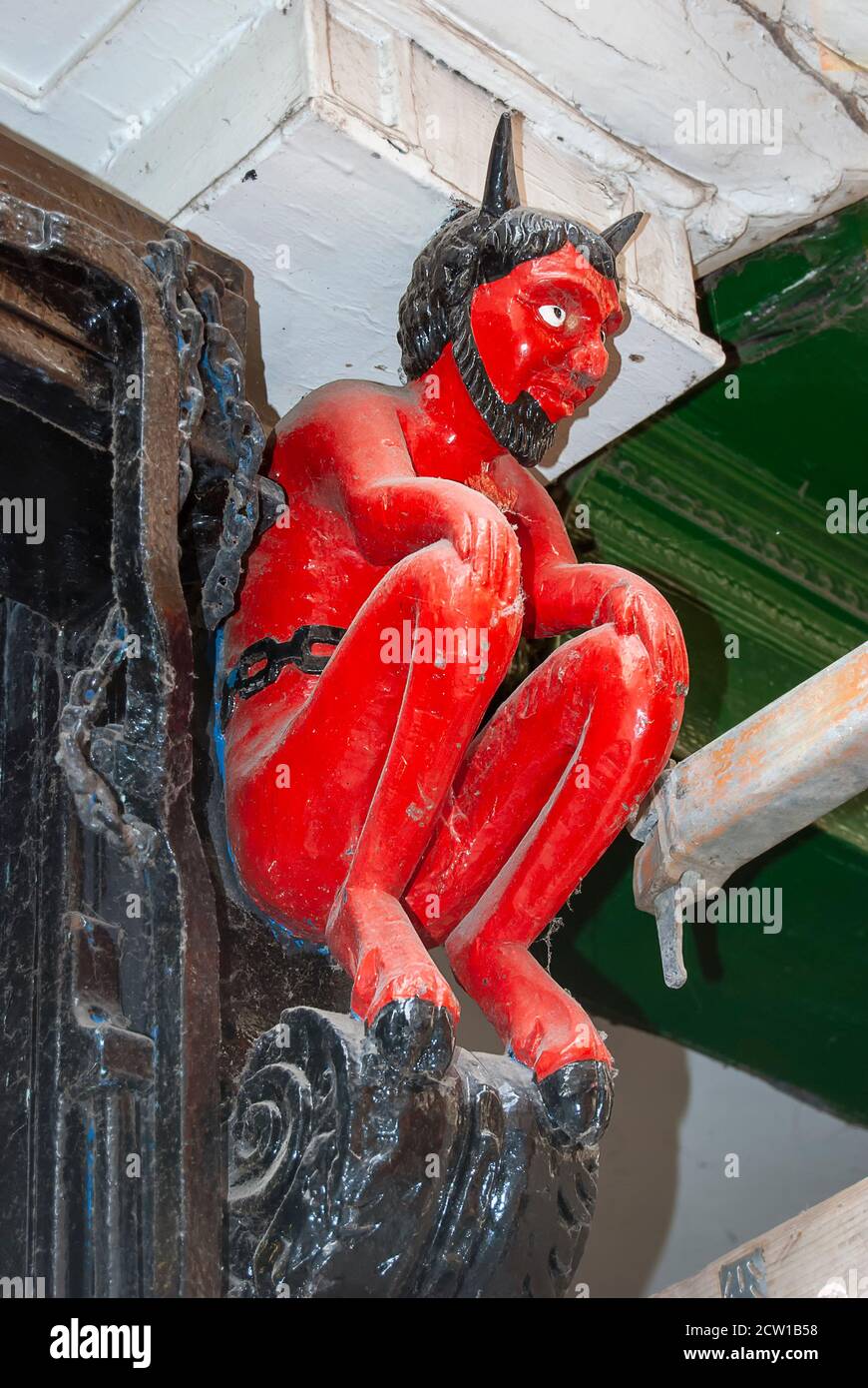 Der kleine Rote Teufel in Stonegate im Zentrum von York Stockfoto