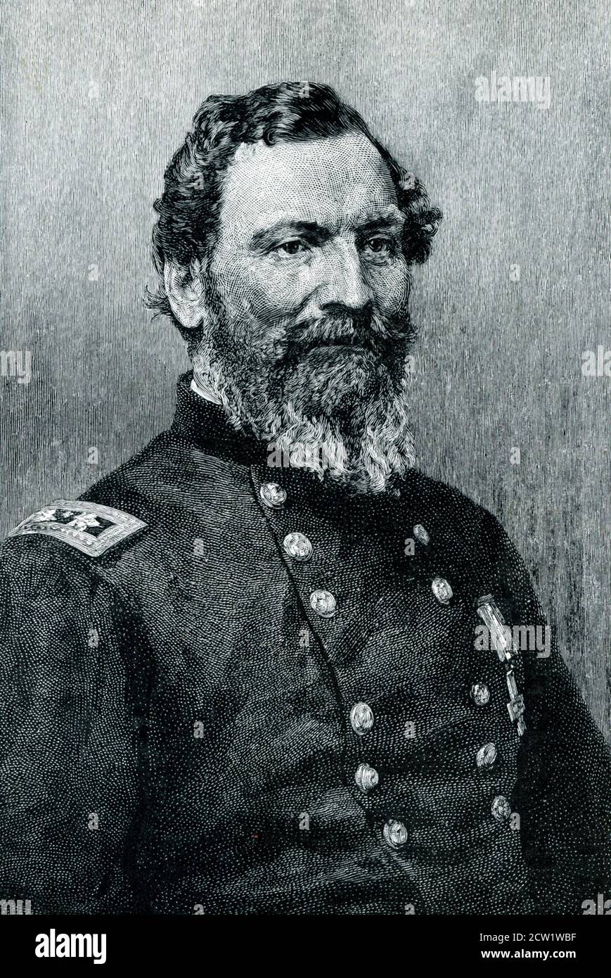 John Sedgwick (13. September 1813 – 9. Mai 1864) war während des amerikanischen Bürgerkrieges Militäroffizier und General der Union Army. Er war einer der erfahrensten und kompetentesten Offiziere in der Armee der Potomac. HJ wurde in der Schlacht von Spotsylvania Gericht Haus im Jahr 1864 getötet. Stockfoto