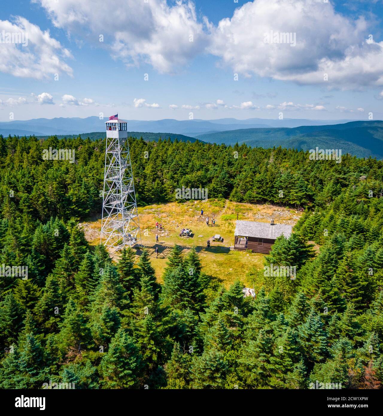 USA National Park Panoramaaussicht auf Fire Tower Wanderziel Stockfoto