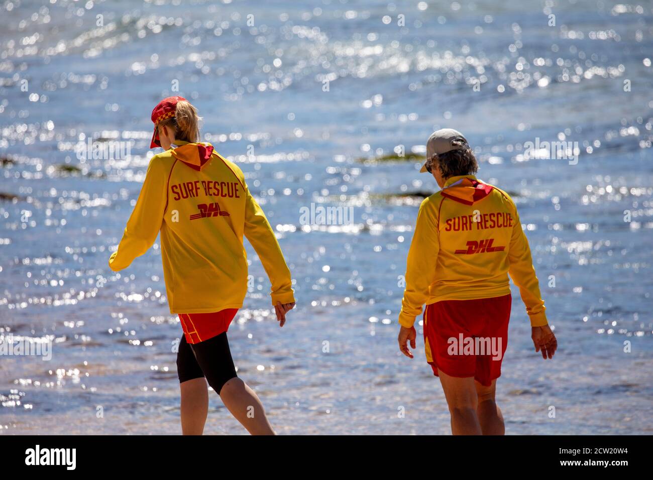 Australische Rettungsschwimmer am Sydney Beach, NSW, Australien Stockfoto