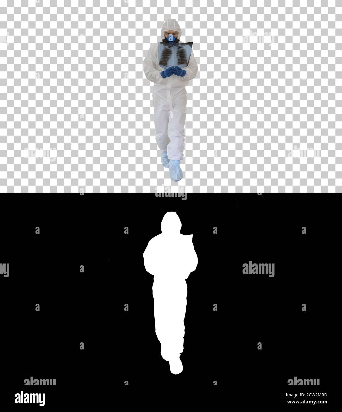 Walking Wissenschaftler, Mikrobiologe oder Arzt Überprüfung V Stockfoto