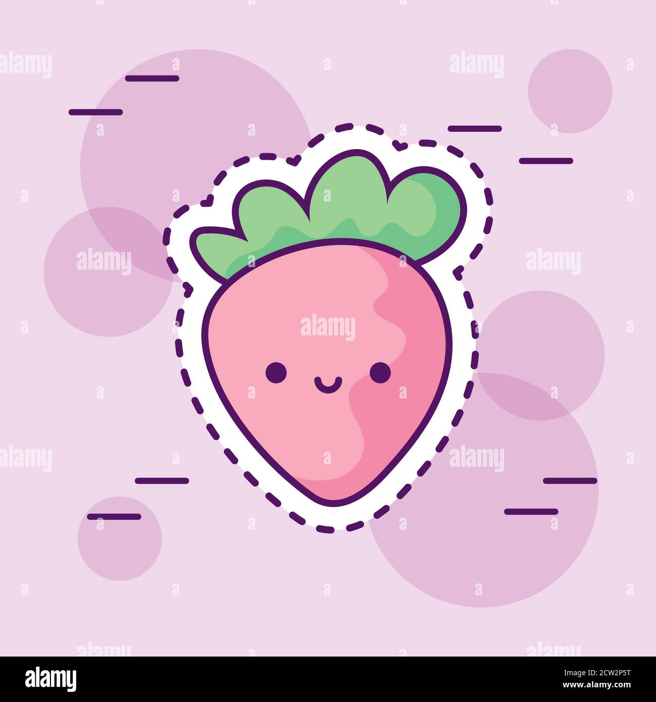 Frische und leckere Erdbeere kawaii Stil Vektor Illustration Design Stock Vektor
