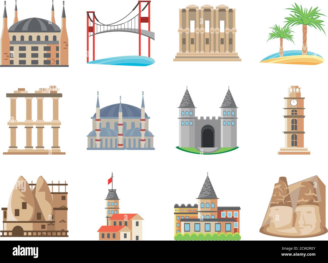 Türkisch detaillierte Stil set Icons Design, Türkei Kultur Reisen und asien Thema Vektor Illustration Stock Vektor