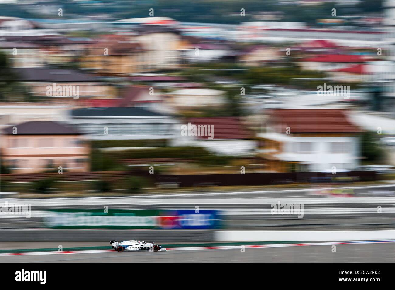 63 RUSSELL George (gbr), Williams Racing F1 FW43, Aktion während des Formel 1 VTB Russian Grand Prix 2020, vom 25. Bis 27. September 2020 auf der Sotschi Stockfoto