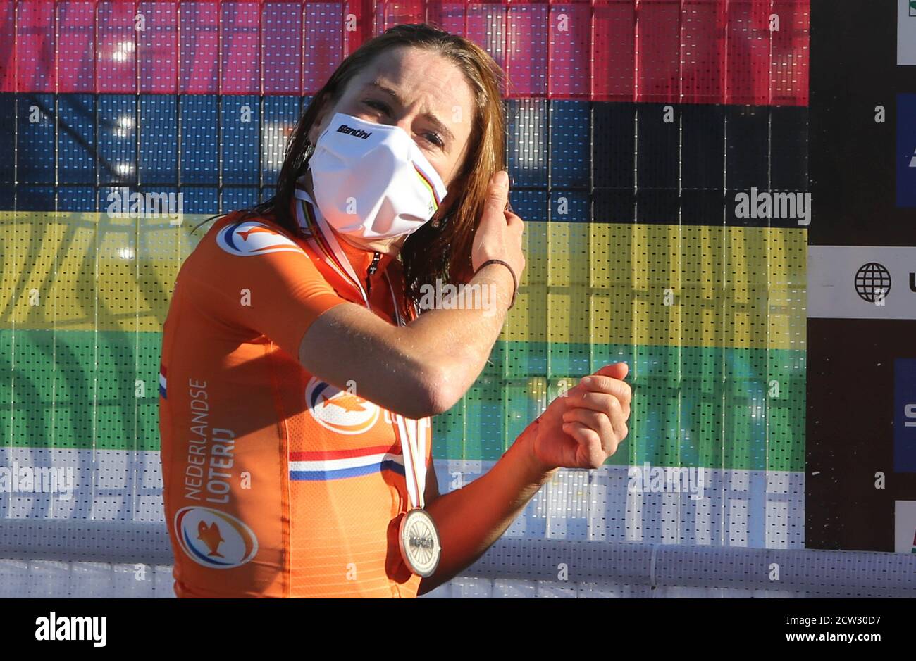 Annemiek Van Vleuten aus den Niederlanden 2. Platz während der UCI World Road Championships 2020, Frauen Elite Road Race, am 26. September 2020 bei Autodromo Stockfoto