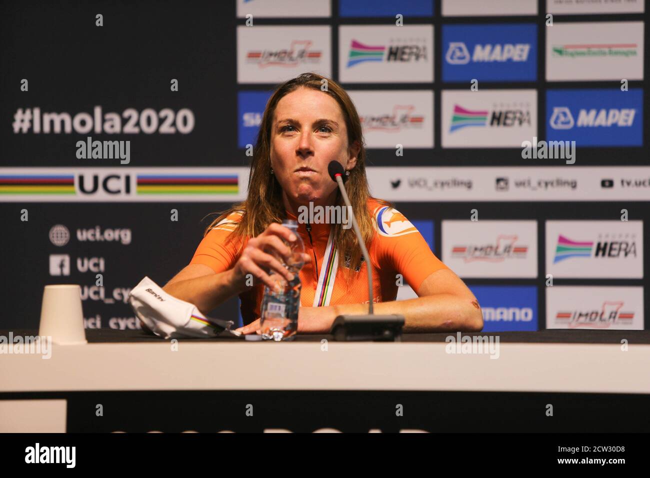 Annemiek Van Vleuten aus den Niederlanden 2. Platz während der UCI World Road Championships 2020, Frauen Elite Road Race, am 26. September 2020 bei Autodromo Stockfoto