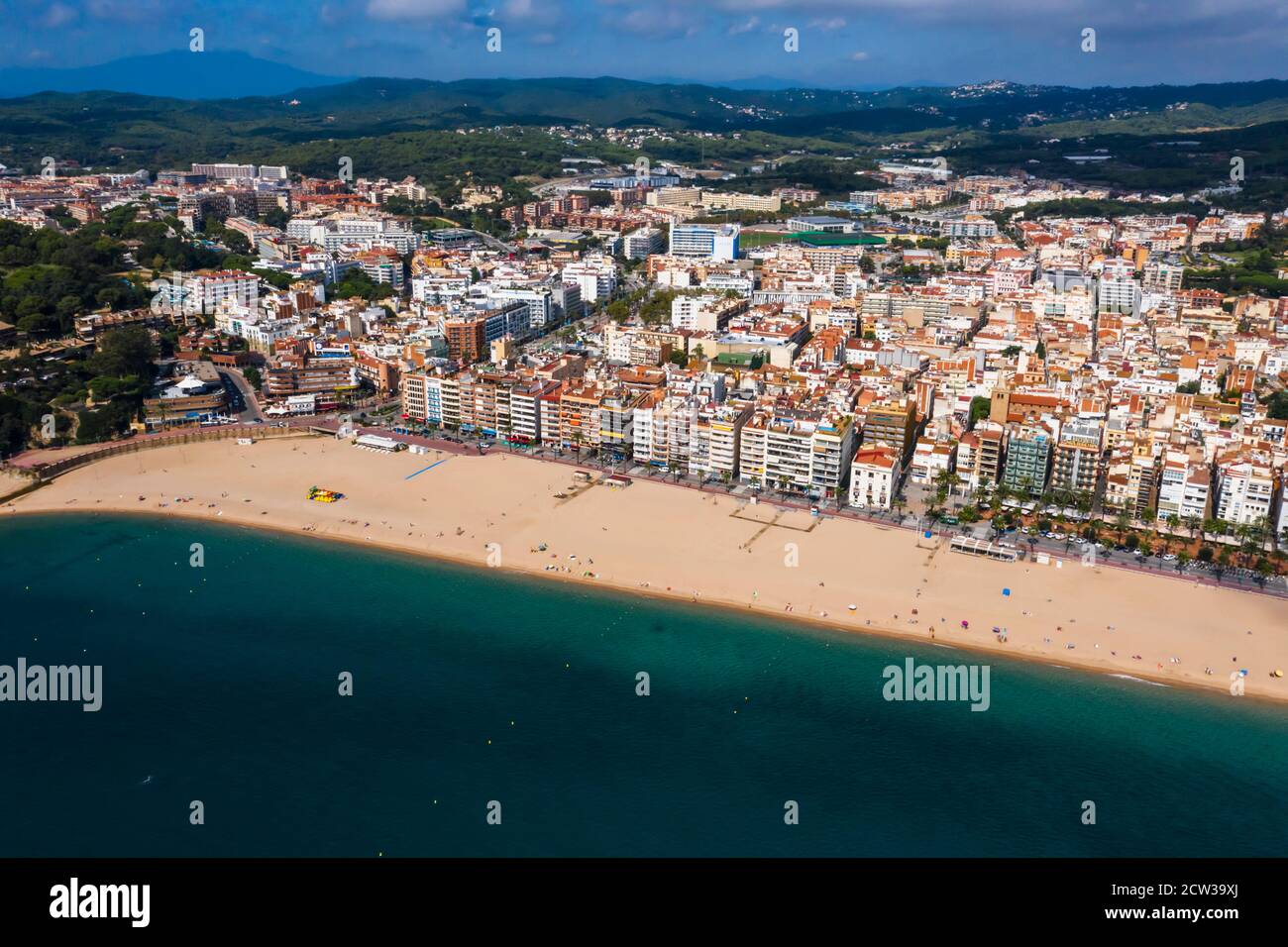 Luftaufnahme von Lloret de Mar an der Costa Brava In Spanien Stockfoto