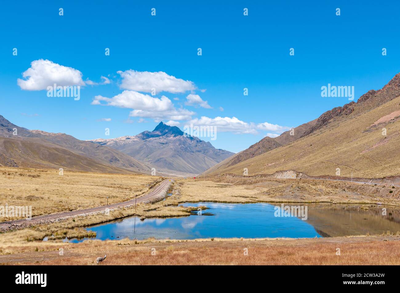 Berge und Seen der Anden Stockfoto