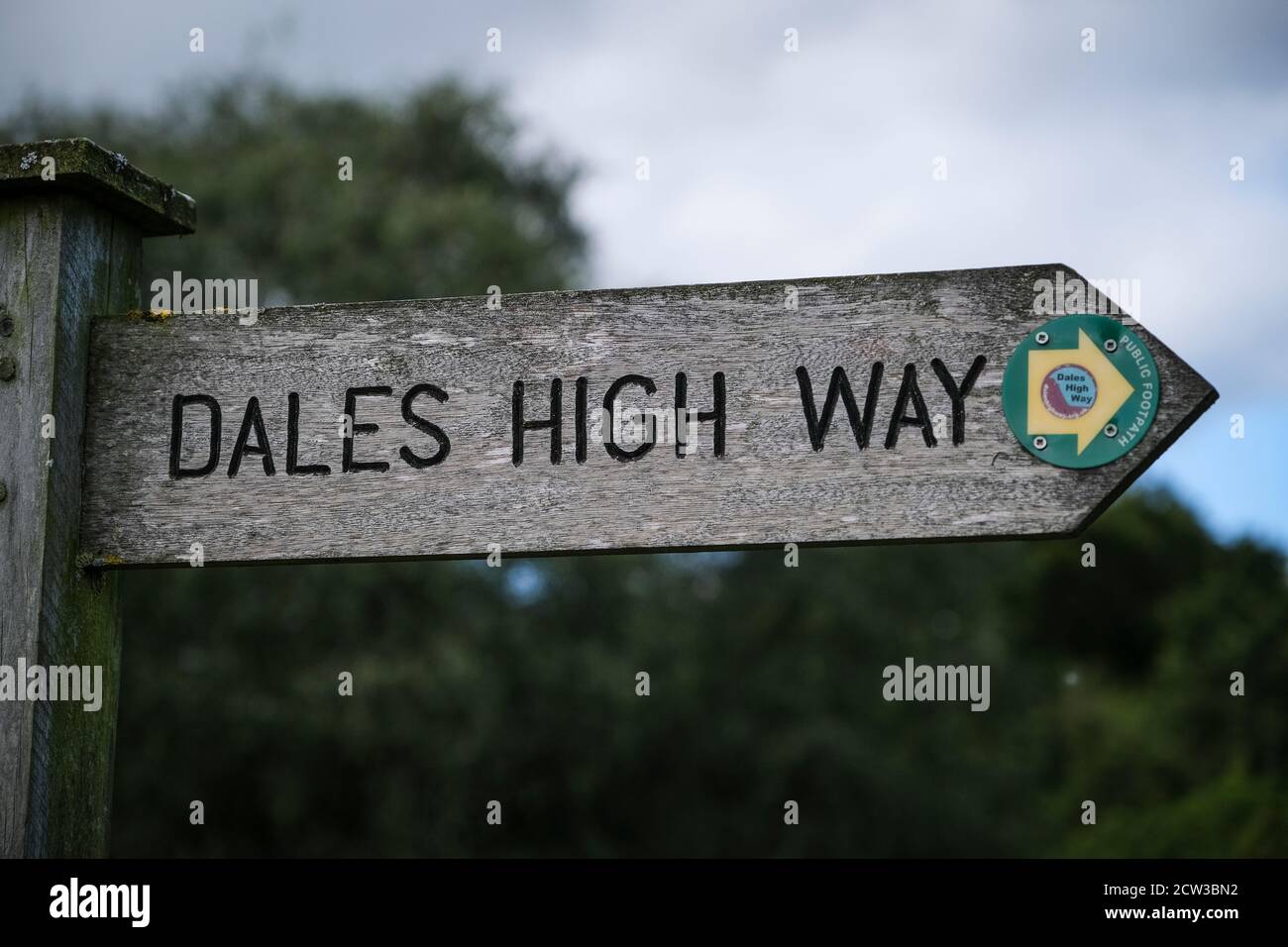Dales High Way Schild, Yorkshire, England, Großbritannien Stockfoto