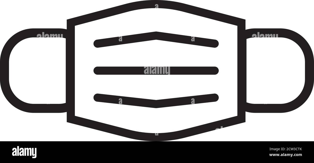 Persönliche Schutzausrüstung, persönliche Schutzausrüstung flache Vektorsymbole und Symbole. Chirurgische Maske, medizinische Maske. Umrisssymbole. Prävention, Stock Vektor