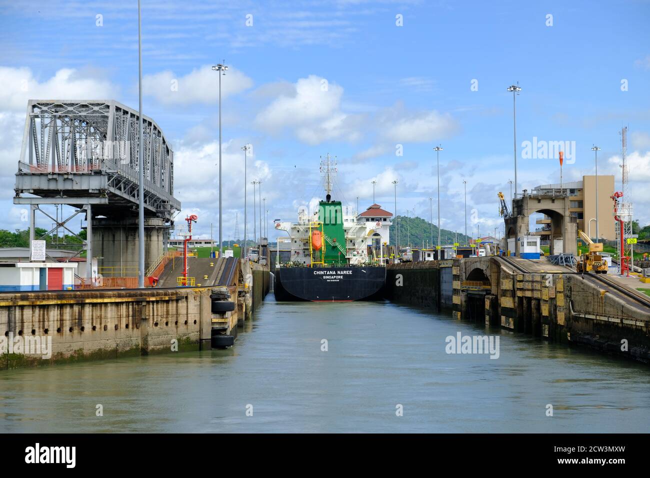 Panamakanal - Canal de Panama - Pedro Miguel Schleusen Bereich Stockfoto