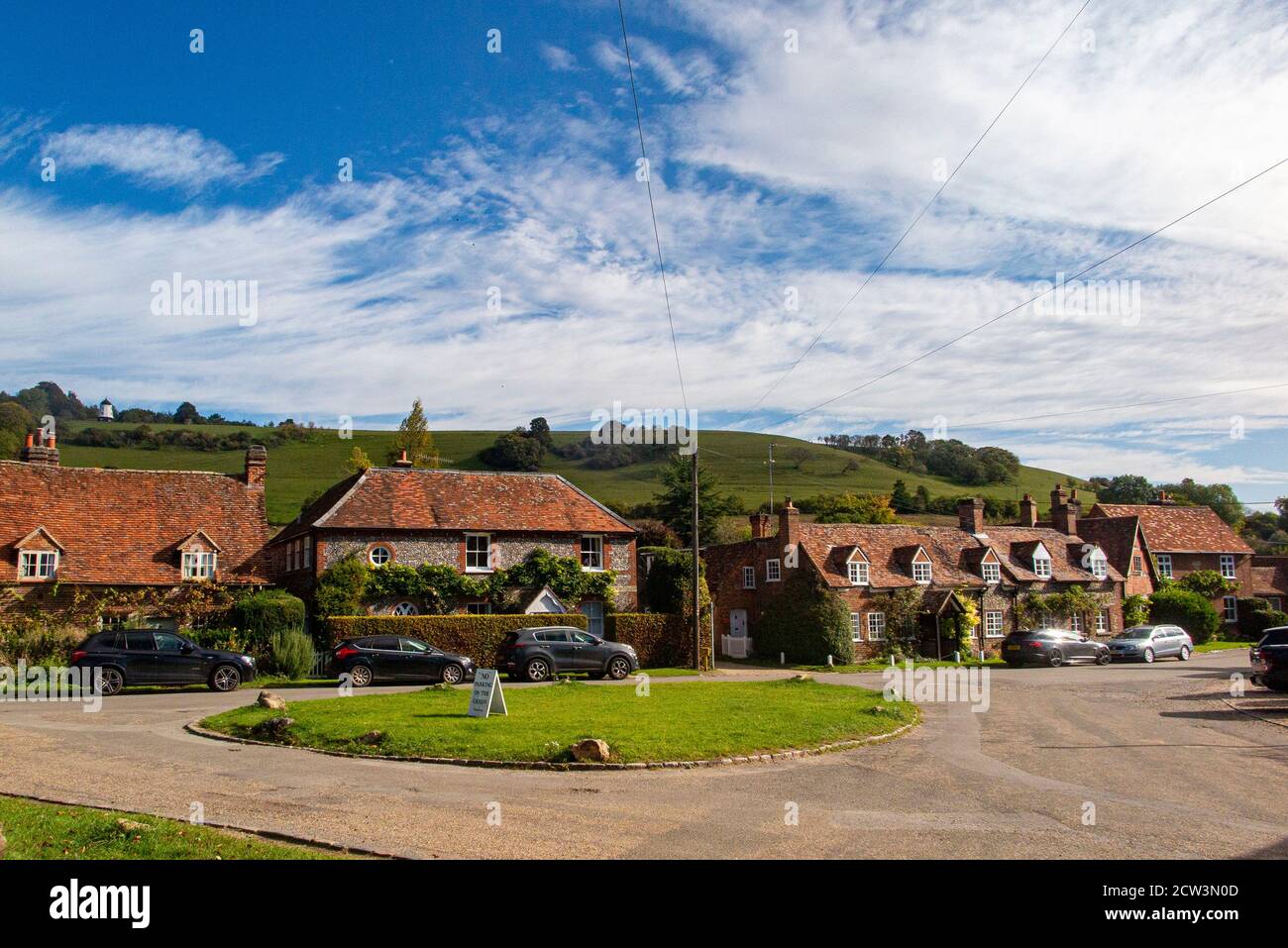 Das Dorf Turville in Buckinghamshire - ein typisches englisches Dorf, wo viele Filme und Fernsehprogramme zu sehen sind Stockfoto