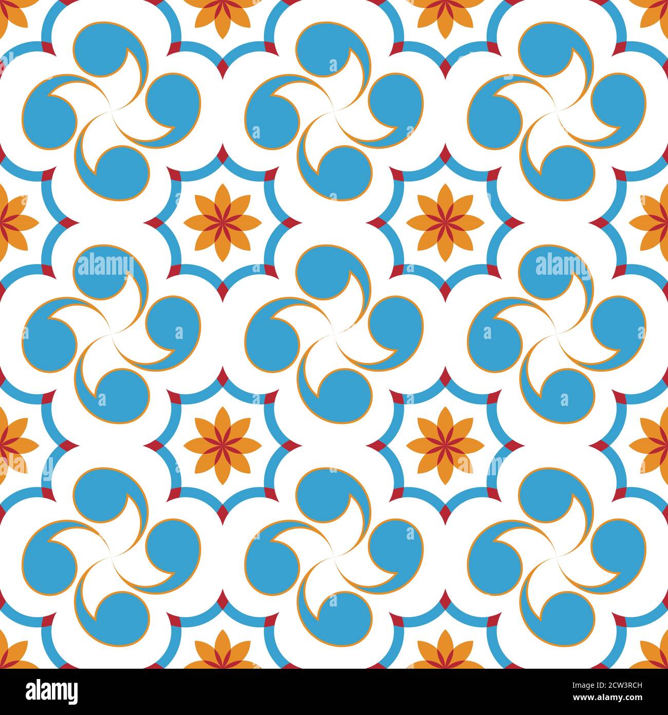 Arabisches Mosaik nahtloses Muster. Digitaler Wandteppich im arabischen Stil, Textildruck. Stock Vektor