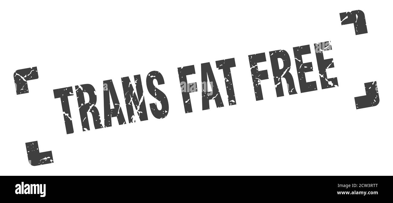 Trans Fett freie Marke. Quadratisches Grunge Zeichen auf weißem Hintergrund Stock Vektor