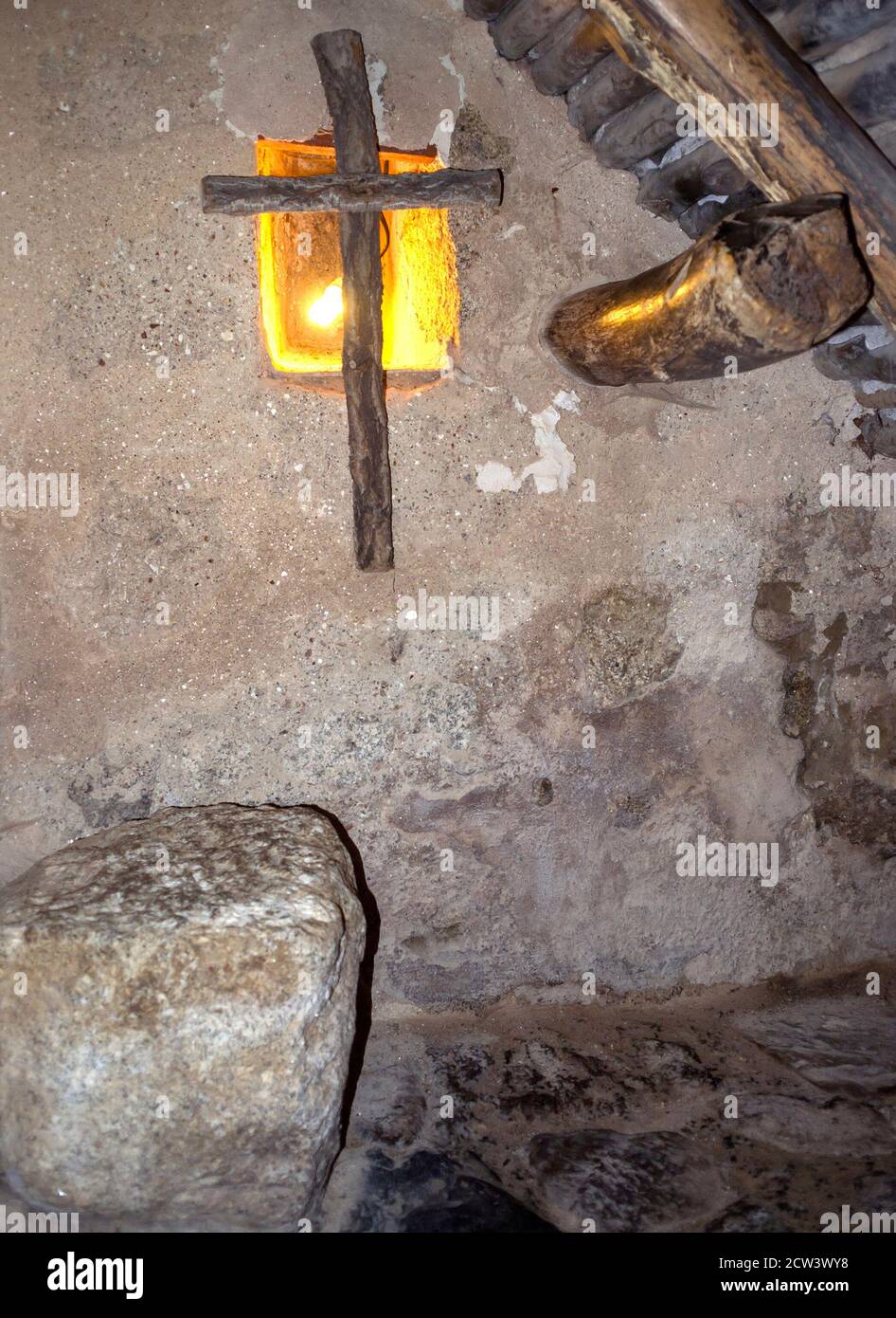 Celda de San Pedro de Alcántara en el Monasterio de El Palancar. Cáceres. Extremadura. España Stockfoto