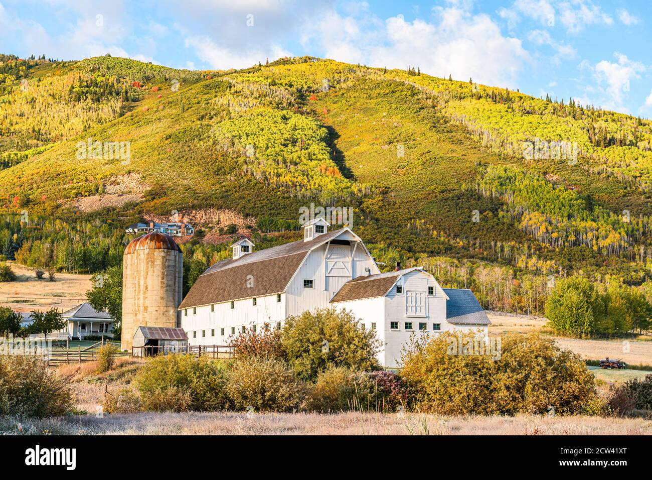 Park City, Utah, USA Farm und Landschaft. Stockfoto