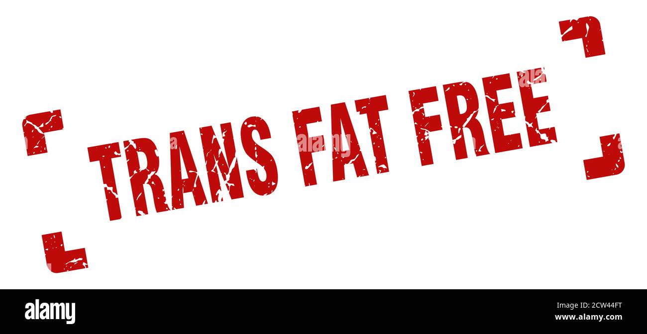 Trans Fett freie Marke. Quadratisches Grunge Zeichen auf weißem Hintergrund Stock Vektor