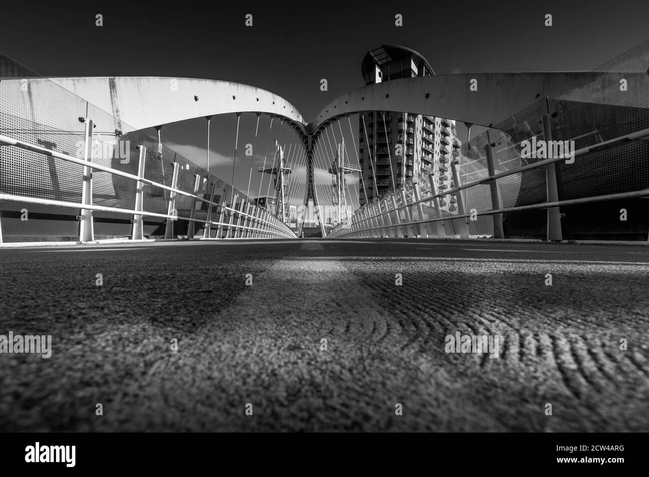 Lowry Bridge bei Salford Quays Stockfoto