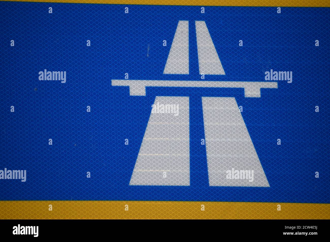 Autobahnschild Stockfoto