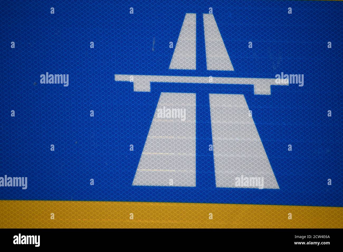 Autobahnschild Stockfoto