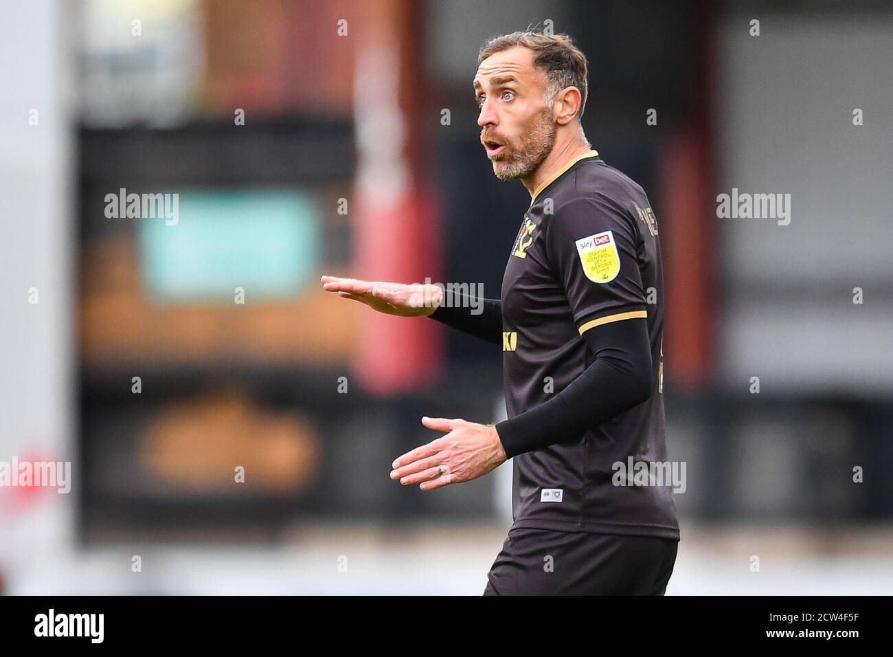 Richard Keogh (4) von MK Dons Stockfoto