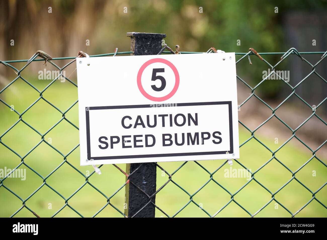 5 mph Baustelle Geschwindigkeit Sicherheitsschild England Stockfoto