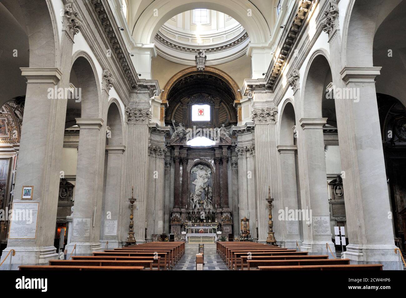 Italien, Rom, Kirche von San Giovanni Battista dei Fiorentini Innenraum Stockfoto