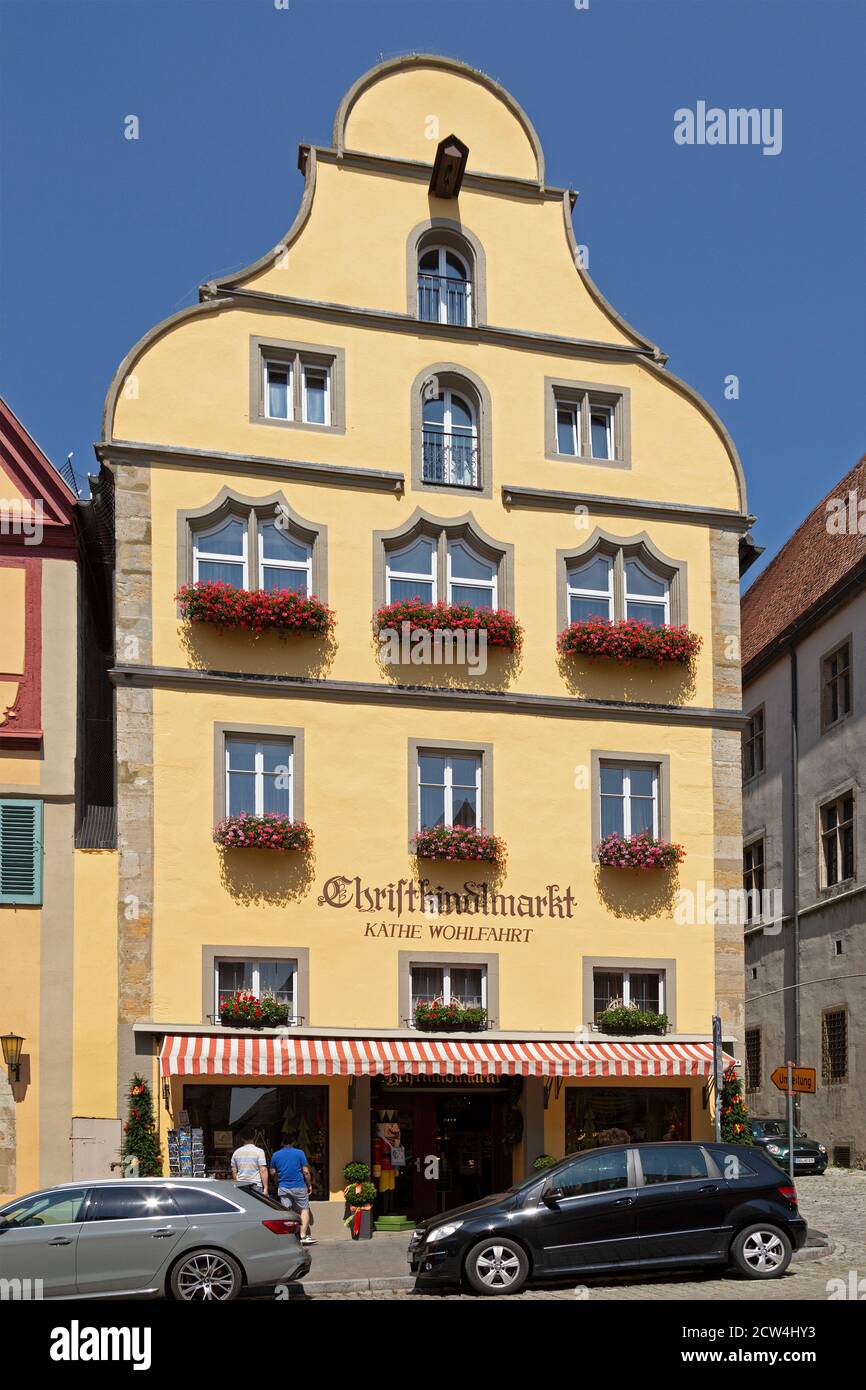 Haus, Herrngasse, Altstadt, Rothenburg ob der Tauber, Mittelfranken, Bayern, Deutschland Stockfoto