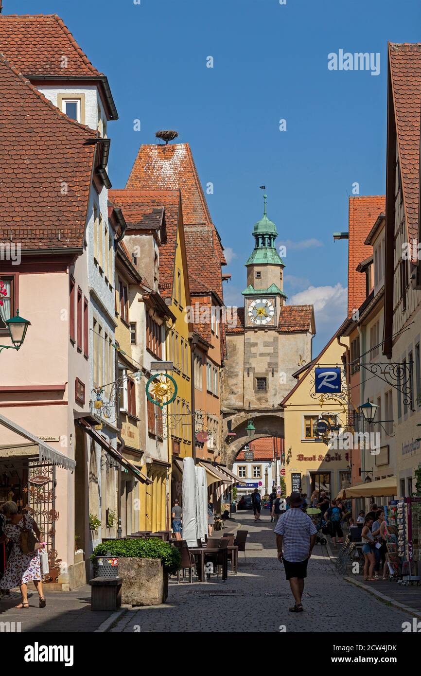 Rödertor, Rödergasse, Altstadt, Rothenburg ob der Tauber, Mittelfranken, Bayern, Deutschland Stockfoto