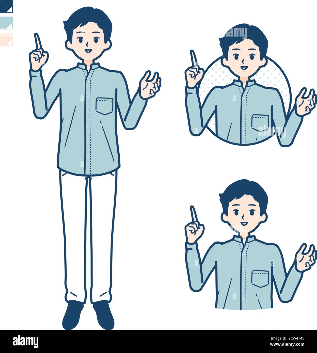 Mann in einem Hirtmit Sprechbild. Es ist Vektorgrafik, so ist es einfach zu bearbeiten. Stock Vektor