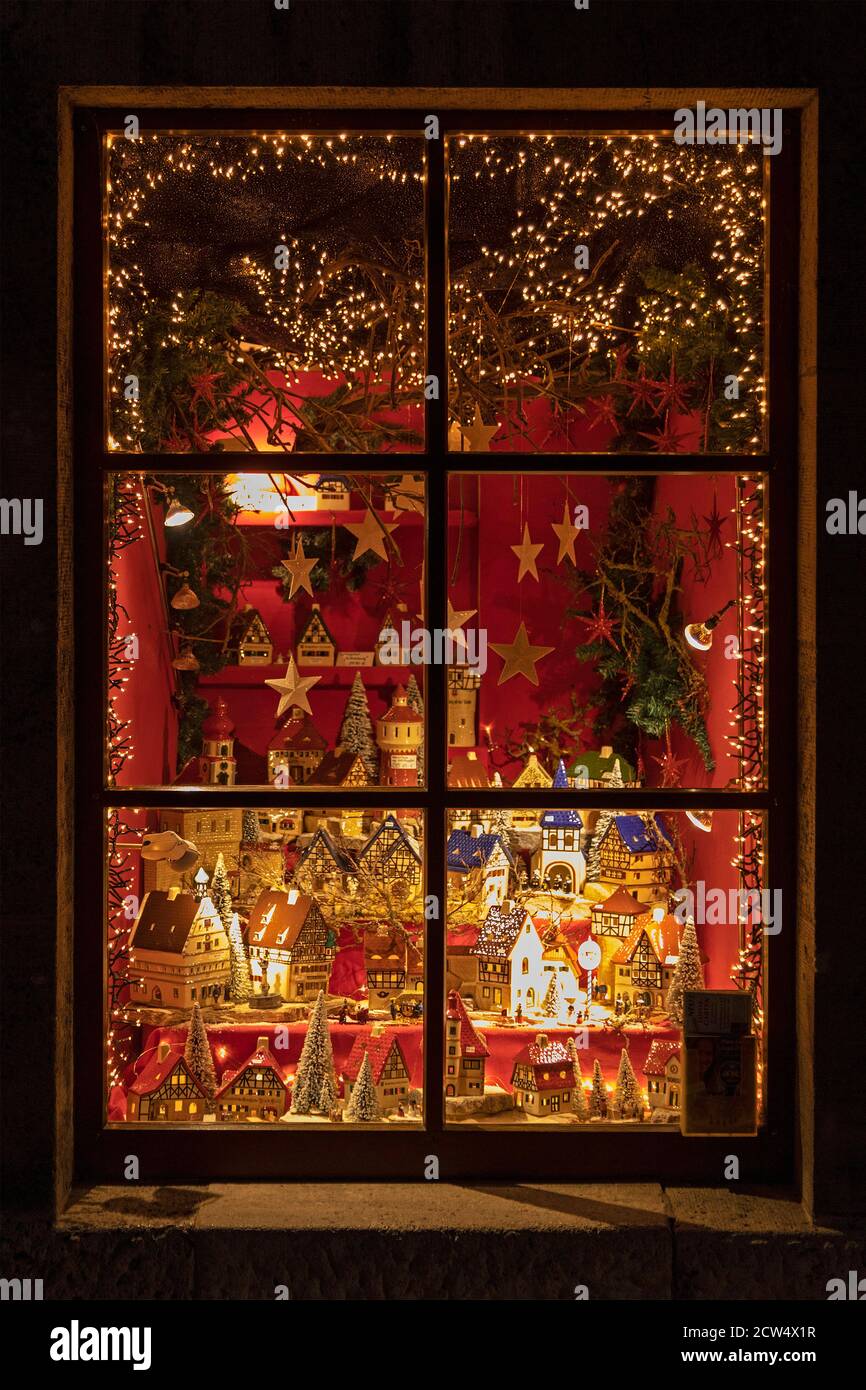 Schaufenster, Altstadt, Rothenburg ob der Tauber, Mittelfranken, Bayern, Deutschland Stockfoto