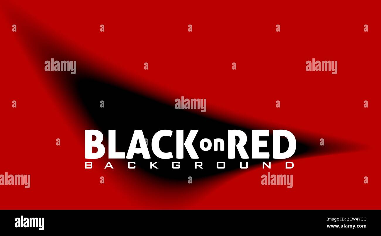 Schlichtes Schwarz auf rotem Hintergrund mit verschwommener abgerundeter Form. Abstraktes Vektorgrafik Muster Stock Vektor