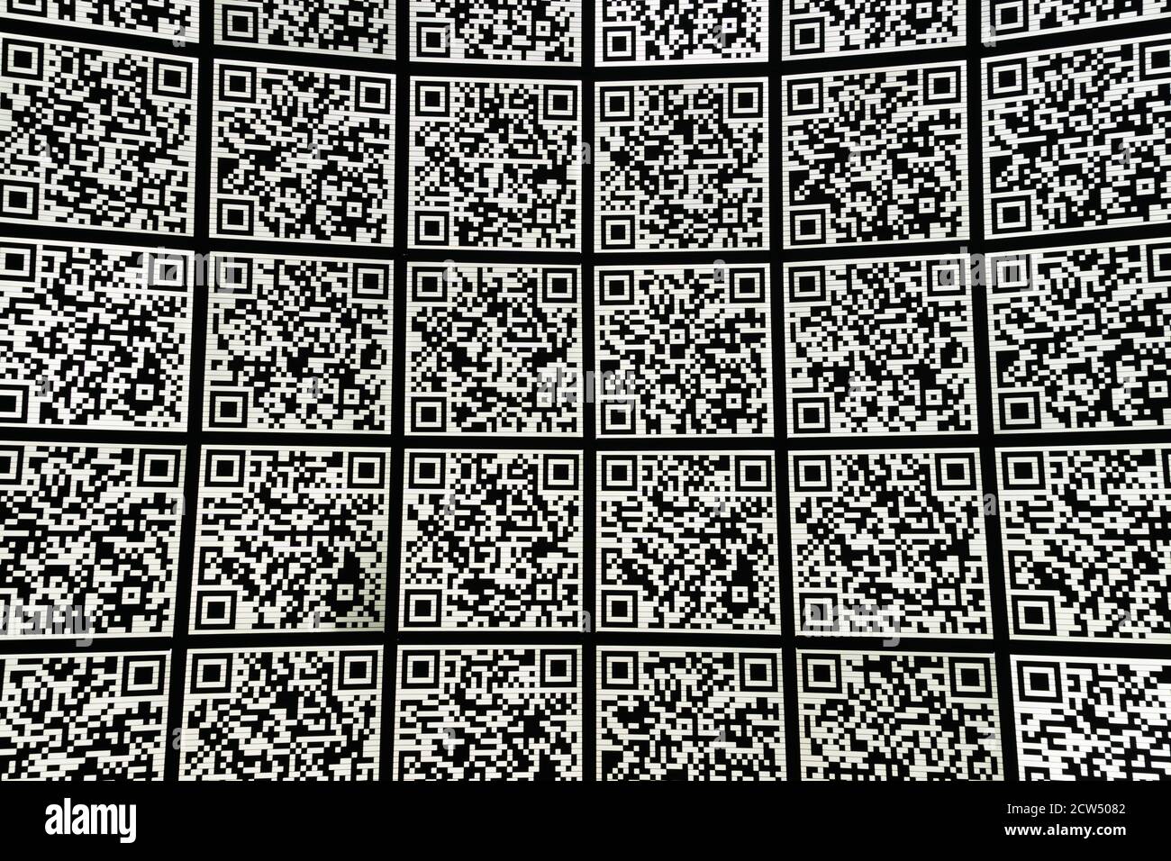 QR-Code abstrakt bacground. Hi-Tech-Kulisse Stockfoto