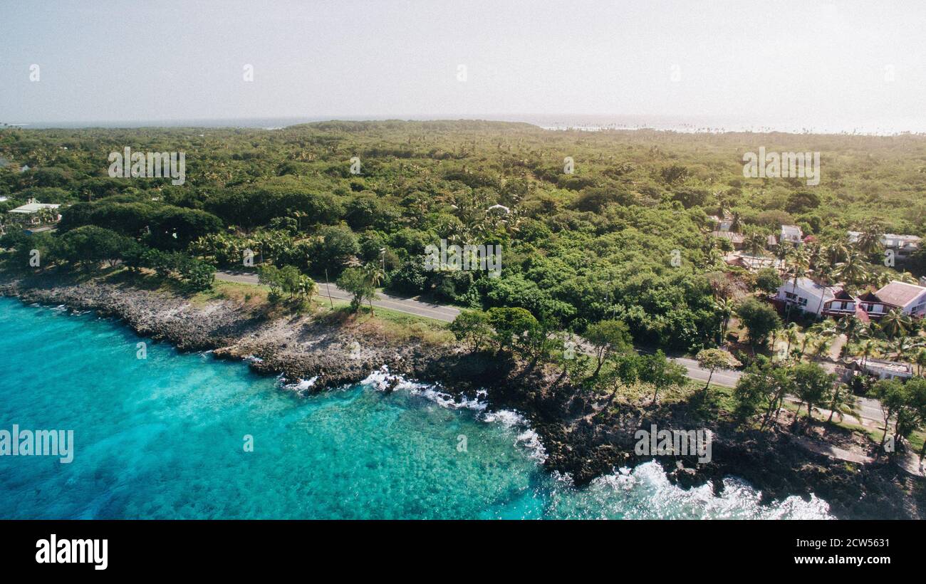 Drohnenblick über die karibik auf der Insel San Andres - Kolumbien Stockfoto