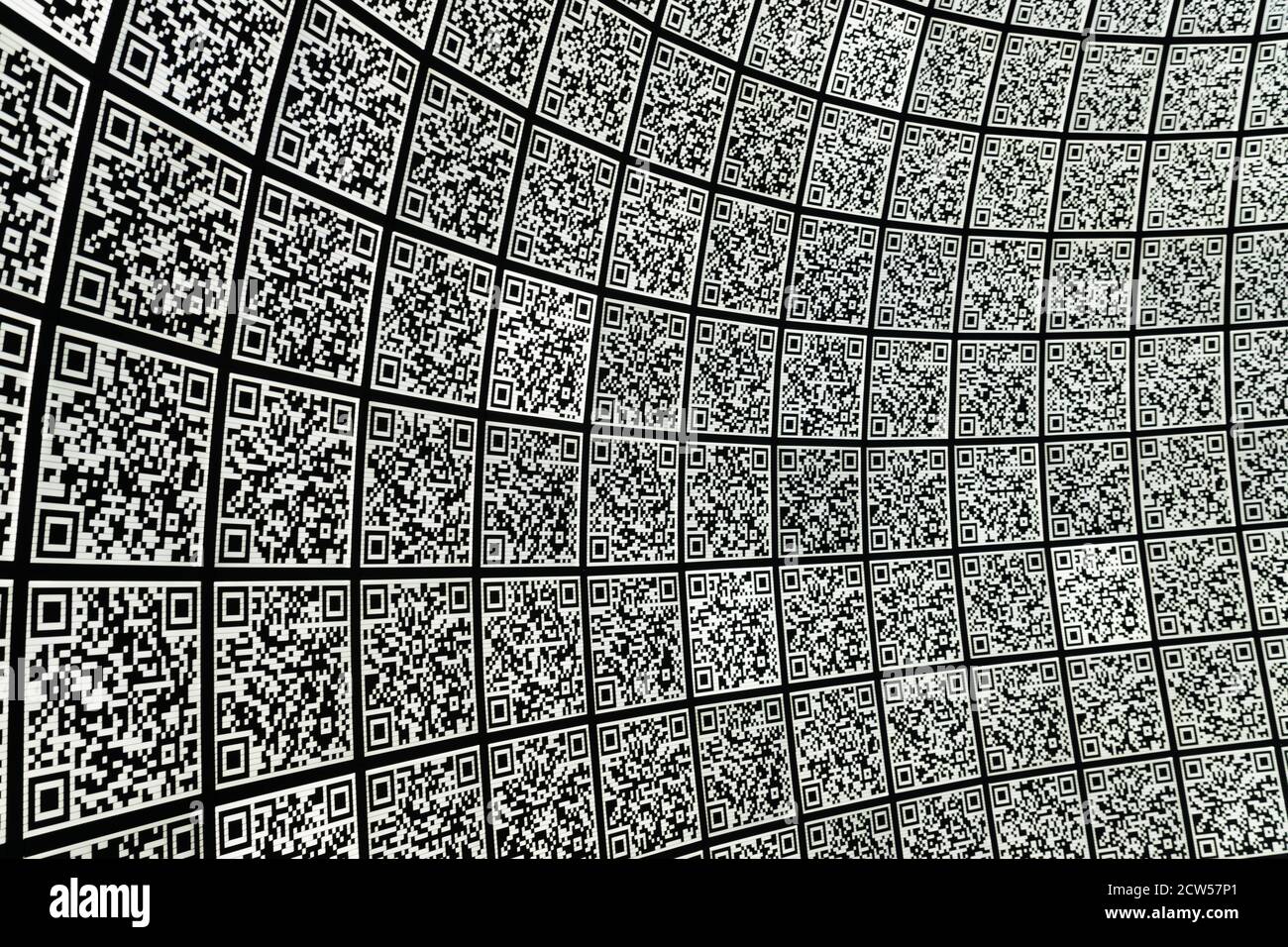 QR-Code abstrakt bacground. Hi-Tech-Kulisse Stockfoto