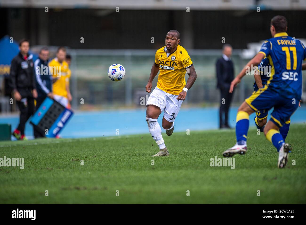 stadio Bentegodi, Verona, Italien, 27 Sep 2020, Samir (Udinese Calcio) während Hellas Verona vs Udinese, italienische Fußball Serie A Spiel - Credit: LM/Alessio Marini/Alamy Live News Stockfoto