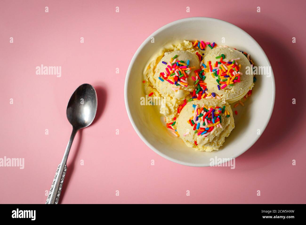 Hausgemachtes Vanilleeis Stockfoto