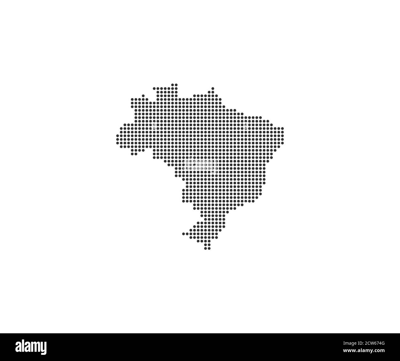 Brasilien, Land, gepunktete Karte auf weißem Hintergrund. Vektorgrafik. Stock Vektor